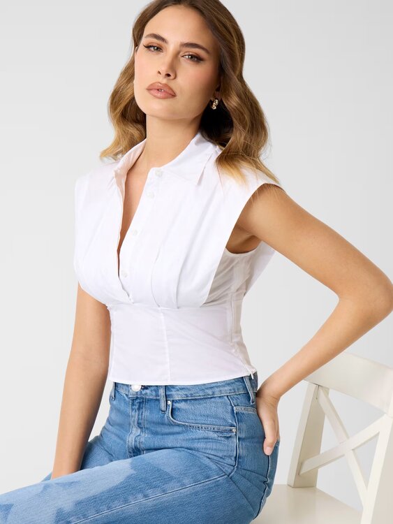 Módní Cherry top, Bílá barva, 2026