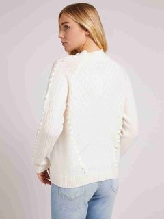 Luxusní Suede svetr, Krémová barva, XS, S, L 1