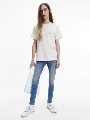 Natural washed triko – Calvin Klein Jeans, Béžová barva Muži