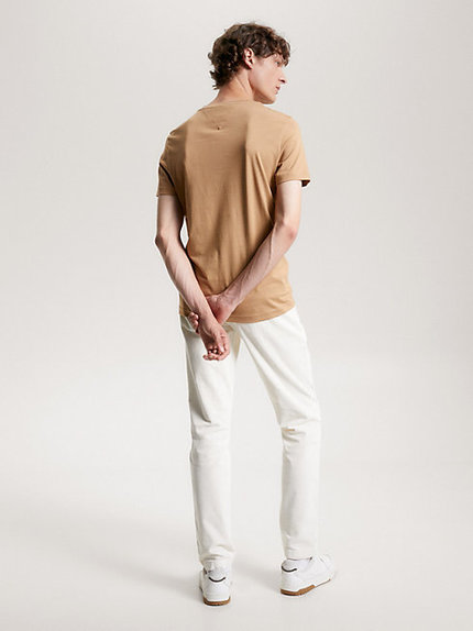 Módní Tommy Logo triko, Béžová barva, 2023