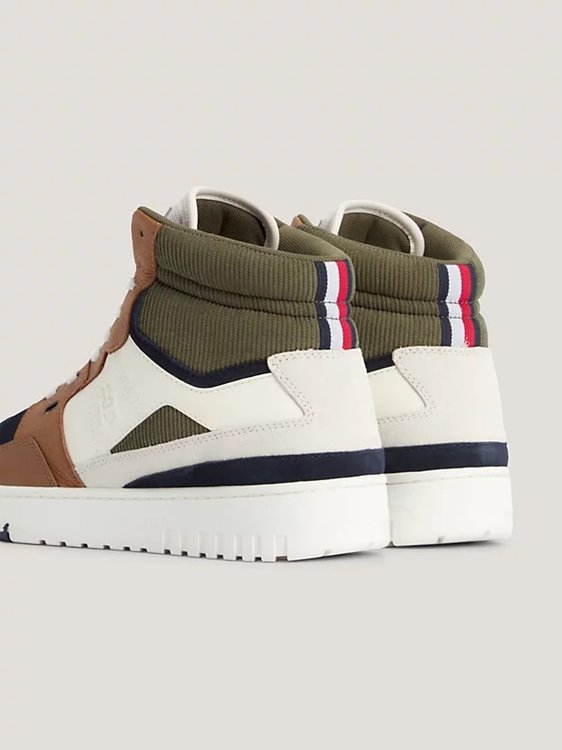 Módní TH Basket kotníková obuv, Bílá, Hnědá, Zelená barva, 2023