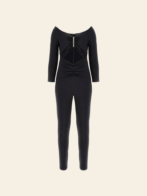 Luxusní Adina Jumpsuit overal, Černá barva, 38, 40, 42