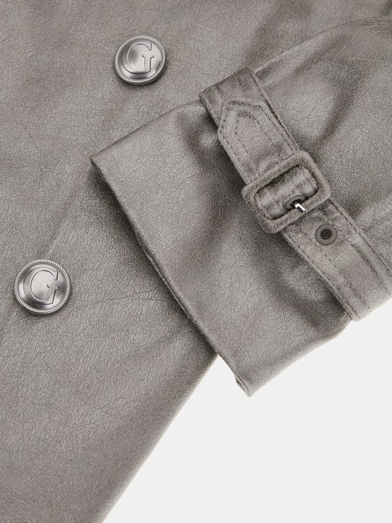 Luxusní Adele kabát, Stříbrná barva, S