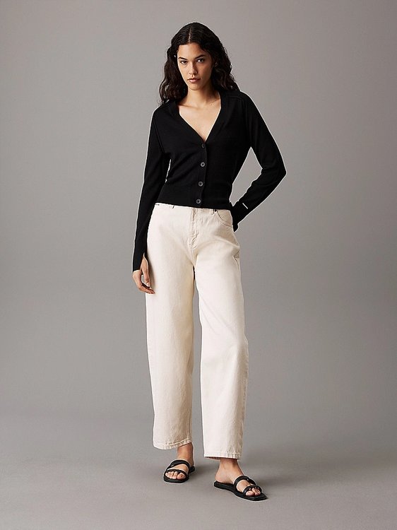 Luxusní Merino Wool V Neck svetr, Černá barva, XS, S, M