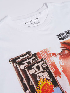 Waves triko – Guess, Bílá barva Muži 1
