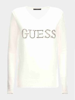 Módní Front logo svetr, Bílá barva, 2022 1