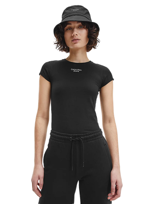 Calvin Klein Jeans – Stacked triko, Černá barva
