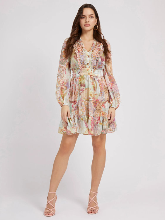 Luxusní Primrose šaty, Multi barva, XS, S, M