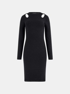 Luxusní Clio Bodycon šaty, Černá barva, XS, S, M, L