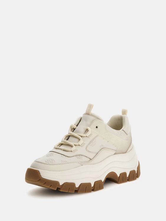 GUESS – Bisun tenisky, Béžová, Krémová barva