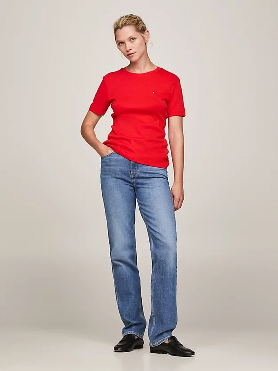 New Slim Cody triko – Tommy Hilfiger, Červená barva Ženy