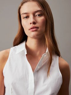 Woven Label Sleevele top Bílá barva Ženy