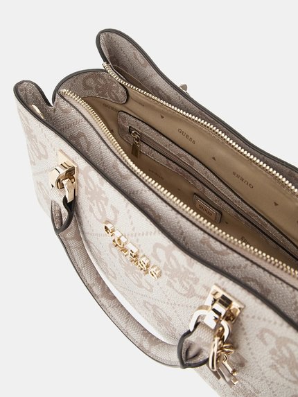 Módní Eliette Logo velká kabelka, Bílá barva, 2024