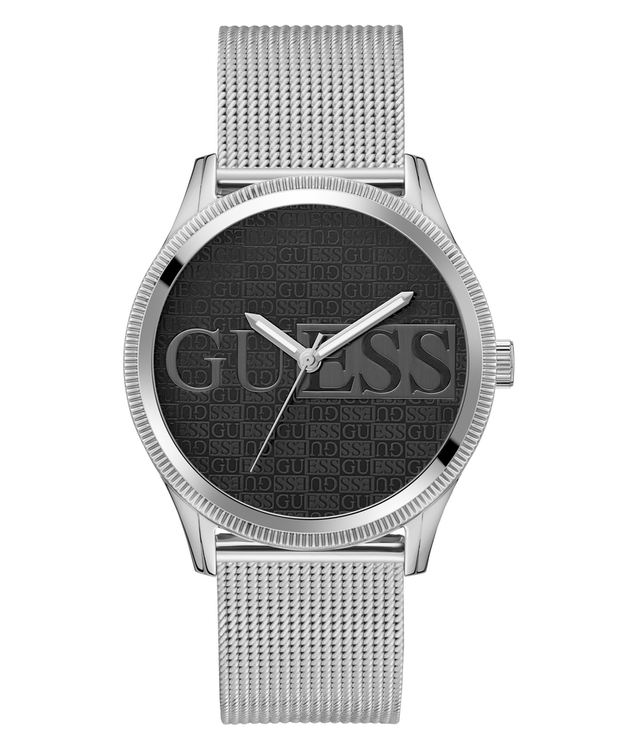GUESS – Reputation hodinky, Černá, Stříbrná barva