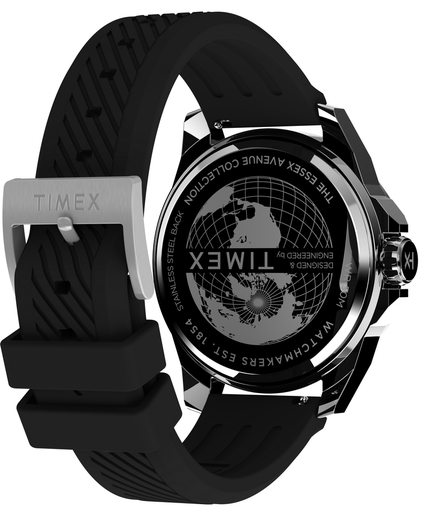 Módní Essex hodinky, Černá, Stříbrná barva, 2024