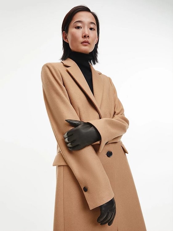 Módní Kožené rukavice, Černá barva, 2021