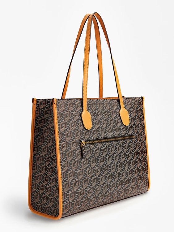 Silvana kabelka – GUESS, Hnědá, Oranžová barva Ženy