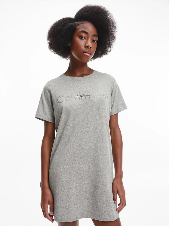 Embossed noční košile – Calvin Klein Underwear, Šedá barva Ženy