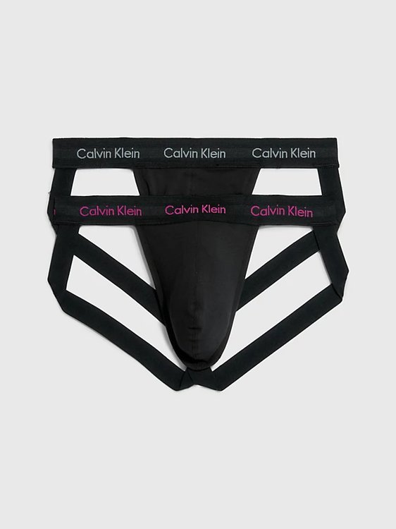 Calvin Klein Underwear – Cotton Stretch slipy 2ks, Černá barva