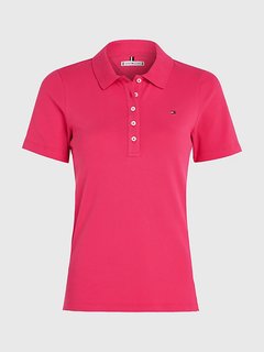 1985 Slim Pique Polo triko Růžová barva Ženy