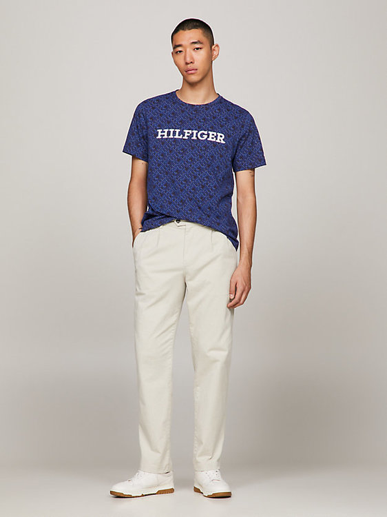 Monogram triko – Tommy Hilfiger, Modrá barva Muži