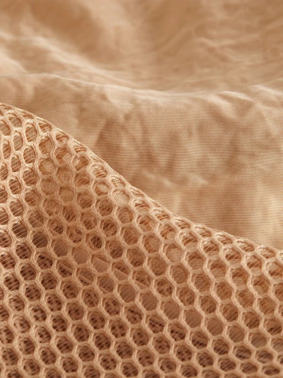 Luxusní Mesh Satin bunda, Krémová, Žlutá barva, XS, S