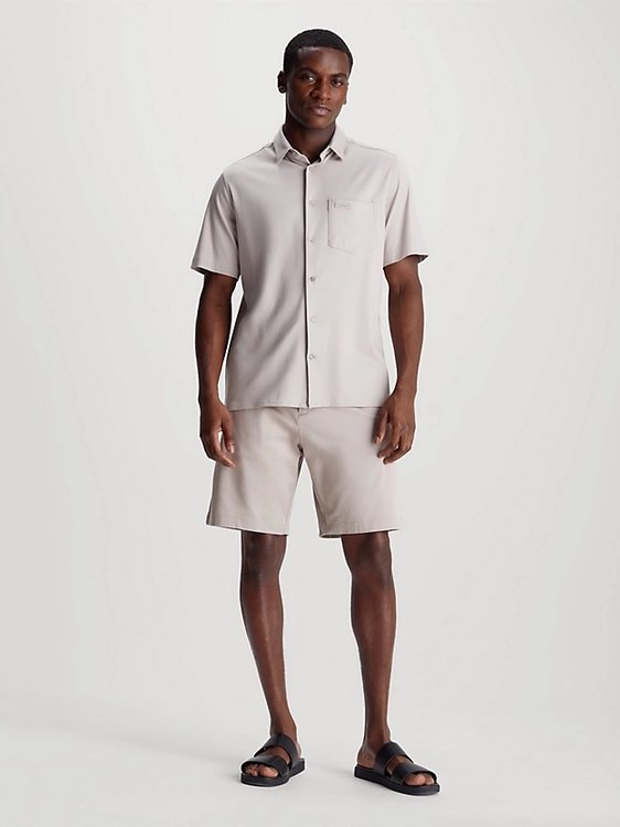 Luxusní Smooth Cotton košile, Krémová, Šedá barva, S, M, L, XL