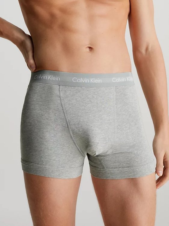Cotton Stretch boxery 3ks – Calvin Klein Underwear, Šedá, Vínová, Zelená barva Muži