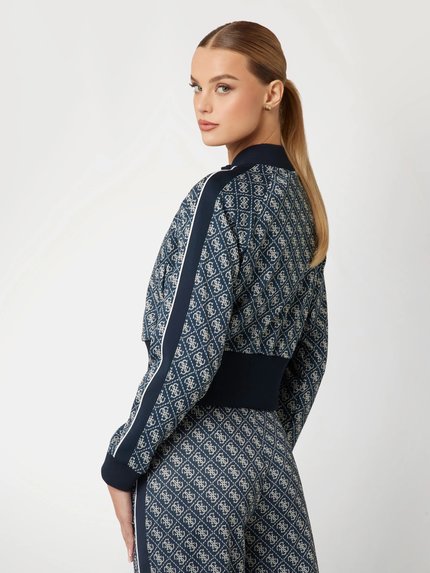 Módní Sarah 4G Logo mikina na zip, Modrá barva, 2024