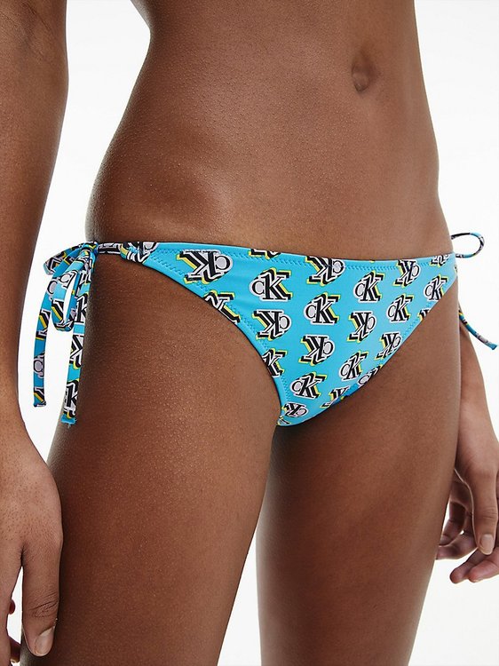 Luxusní KW0KW01418-0HB plavky STRING SIDE TIE PRINT