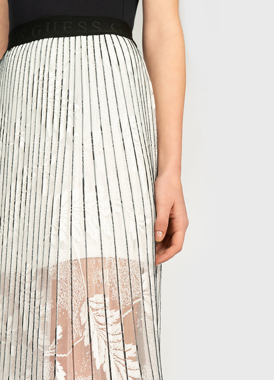 Luxusní Elastic Logo sukně, Bílá barva, M, L