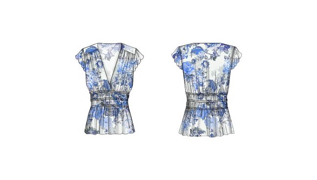 Módní Joandra top, Modrá, Multi barva, 2022 1