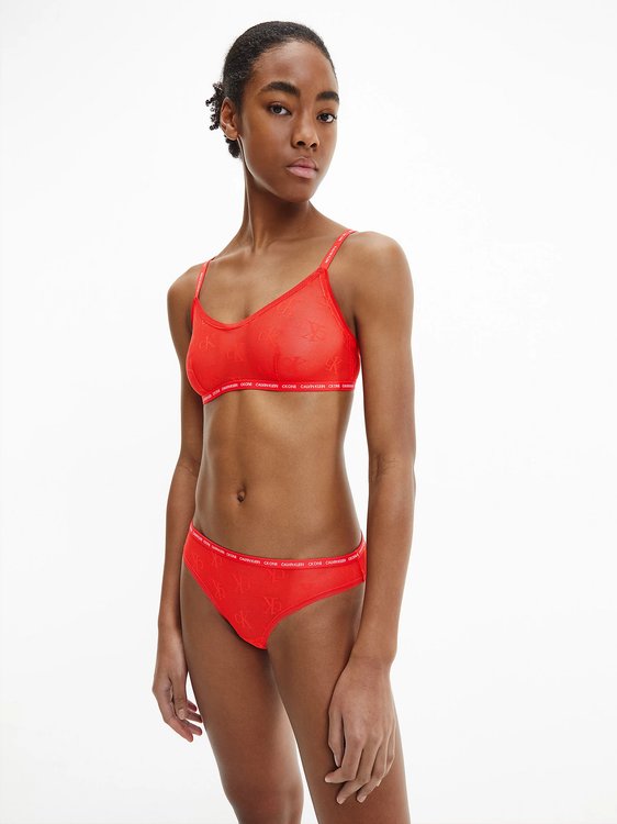 CK One Logo Mesh bikiny – Calvin Klein Underwear, Červená barva Ženy