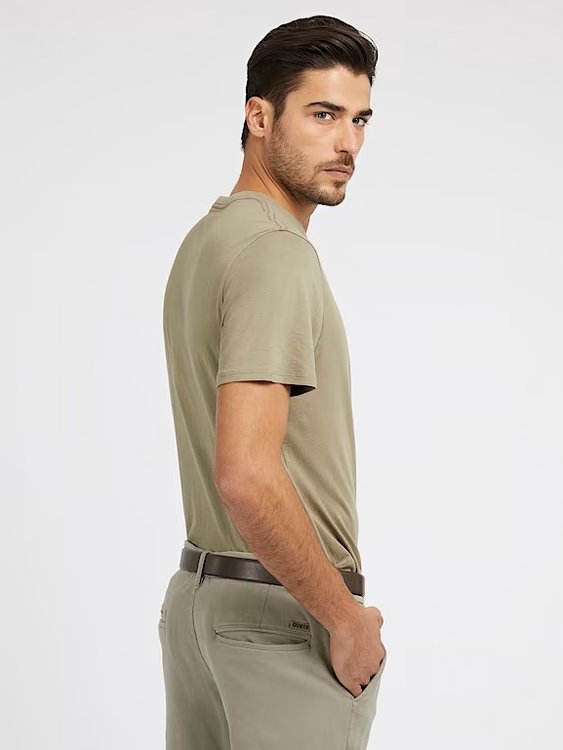 Abstract triko – GUESS, Khaki, Zelená barva Muži