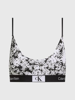 Calvin Klein Underwear – 1996 Cotton podprsenka Bralette, Bílá, Černá barva