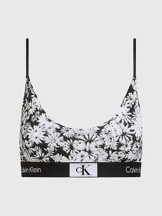 Calvin Klein Underwear – 1996 Cotton podprsenka Bralette, Bílá, Černá barva