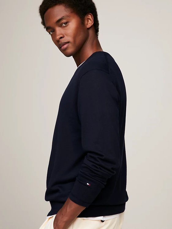 Luxusní DC Cotton svetr, Navy barva, S, M, L, XL, XXL