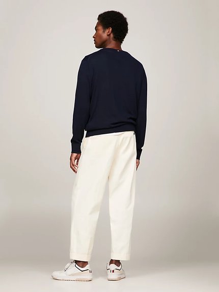 Módní DC Cotton svetr, Navy barva, 2024