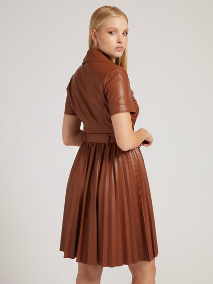 Módní Livia šaty, Hnědá barva, 2023