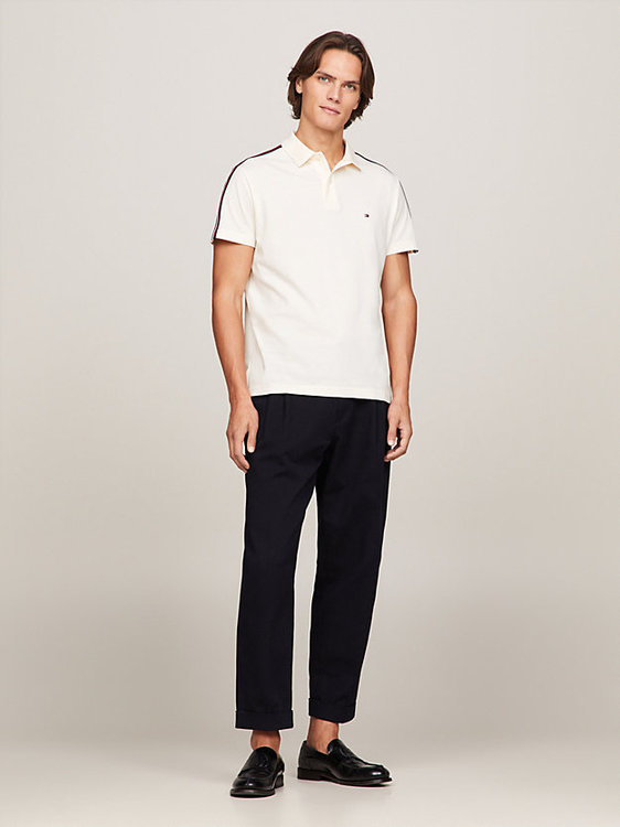 Global Stripe Monotype polo – Tommy Hilfiger, Krémová barva Muži