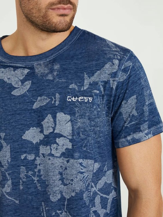 Luxusní All over print triko, Modrá barva, S, M, L, XL