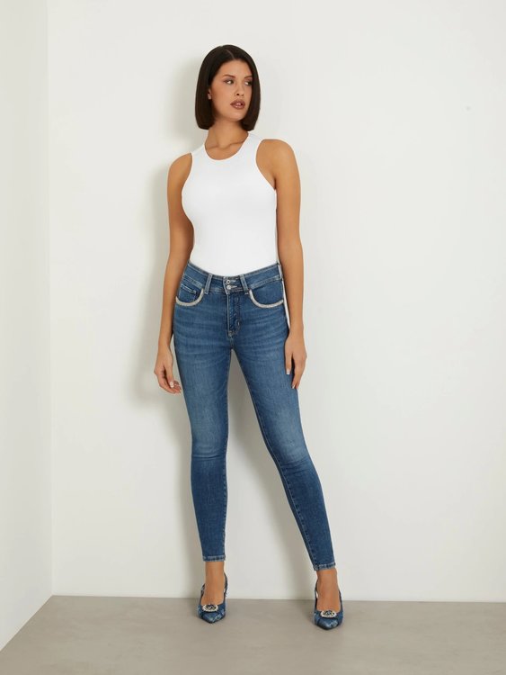 Shape Up jeans – GUESS, Modrá barva Ženy