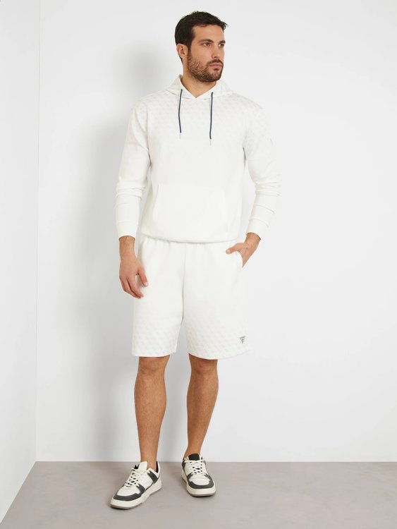 Jessen mikina s kapucí – GUESS, Bílá barva Muži