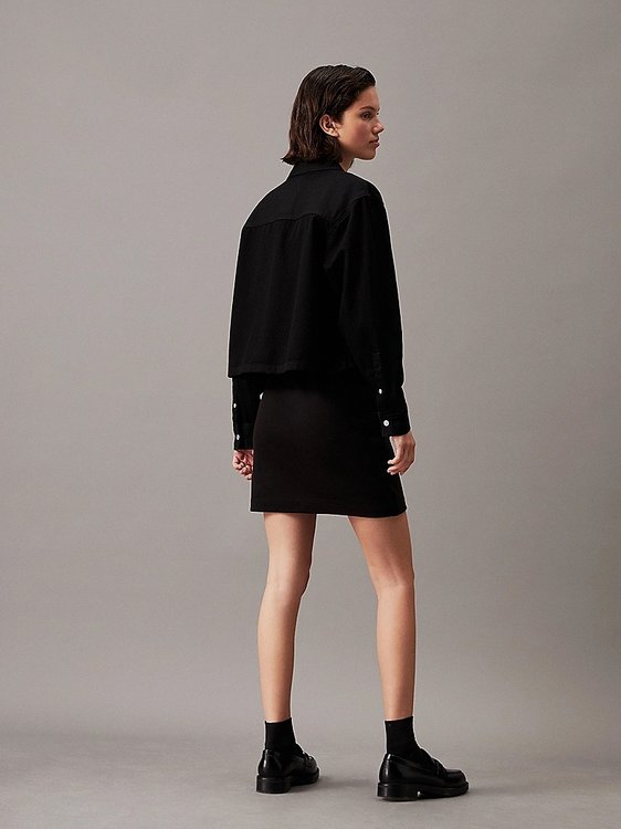 Cropped Dad Denim košile – Calvin Klein Jeans, Černá barva Ženy