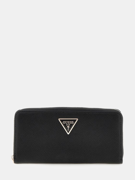 GUESS – Laurel Large Zip velká peněženka, Černá barva