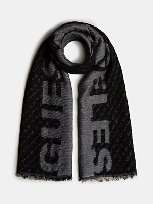 Jacquard šála – Guess, Černá barva Muži, Muži