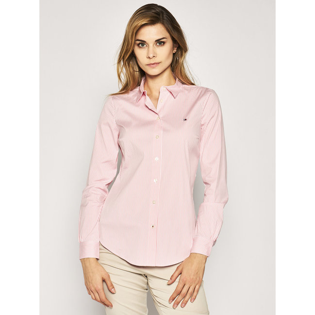 Tommy Hilfiger – TH Essential košile, Růžová barva