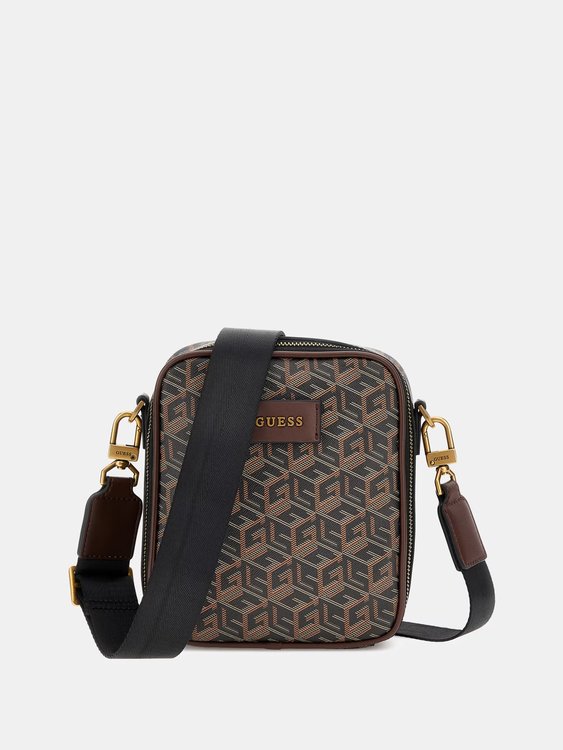 GUESS – Ederlo crossbody, Hnědá barva