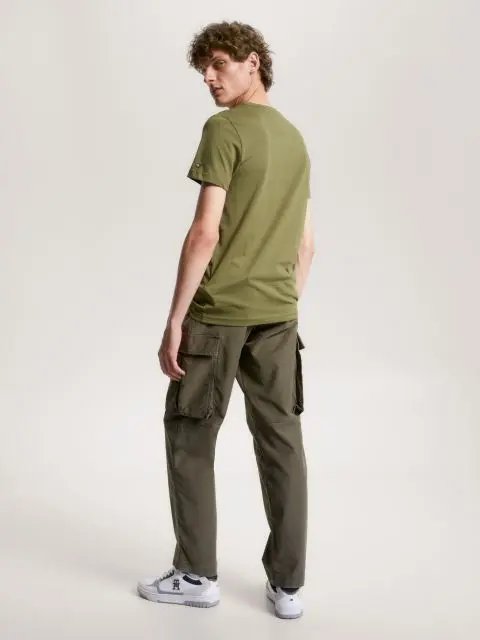 Módní Tommy Logo triko, Zelená barva, 2023