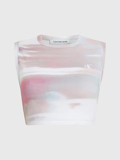 Cropped Tank top Bílá, Multi, Růžová barva Ženy